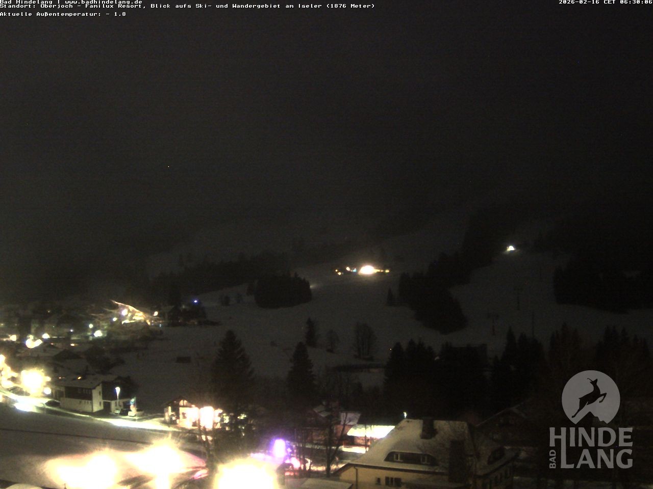 Archiv Foto Webcam Sicht vom Kinderhotel Oberjoch aus auf das Skigebiet gegenüber