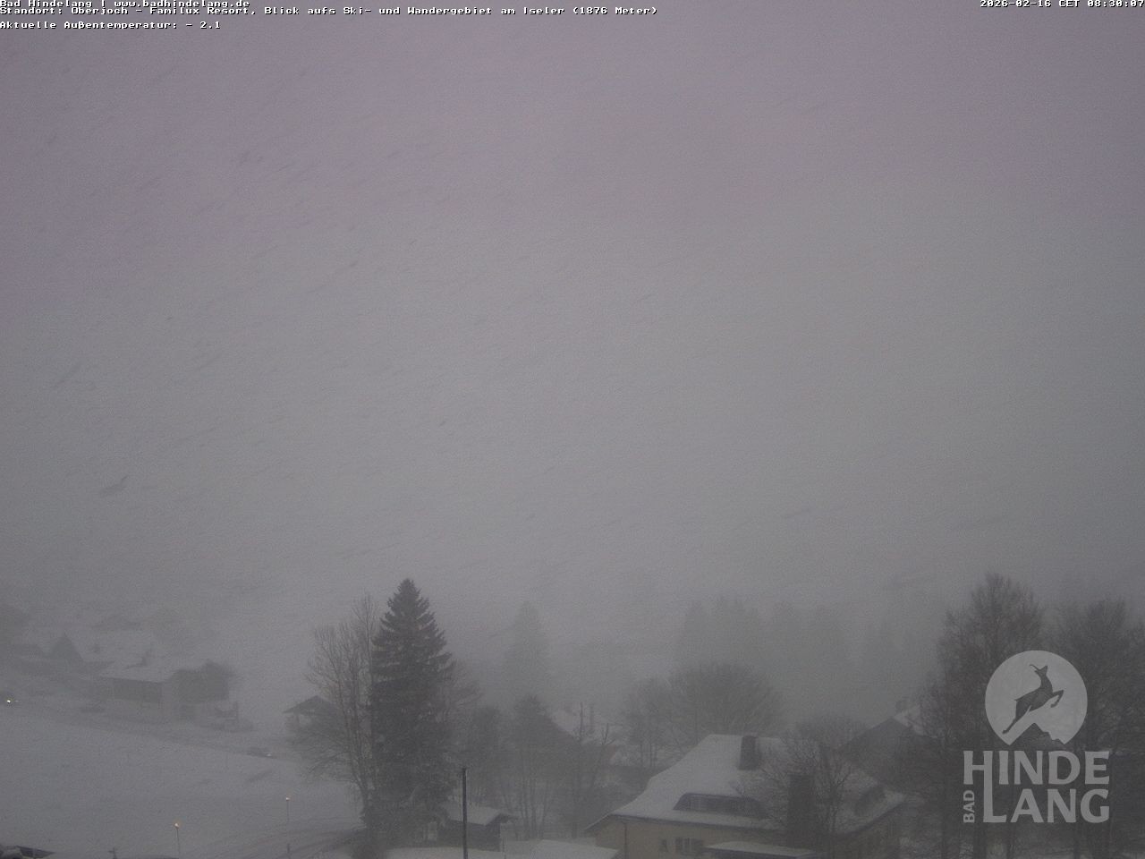 Archiv Foto Webcam Sicht vom Kinderhotel Oberjoch aus auf das Skigebiet gegenüber