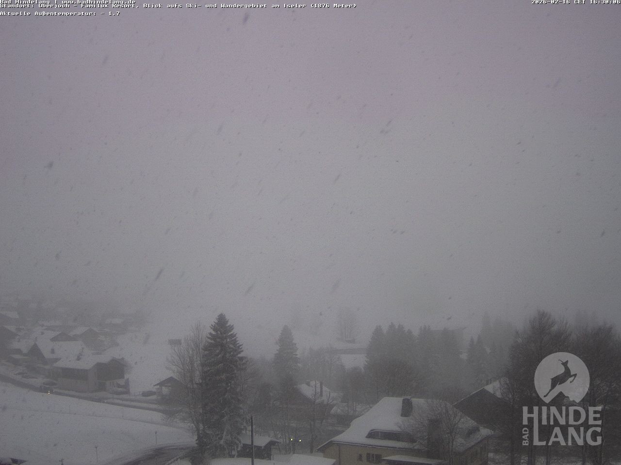 Archiv Foto Webcam Sicht vom Kinderhotel Oberjoch aus auf das Skigebiet gegenüber