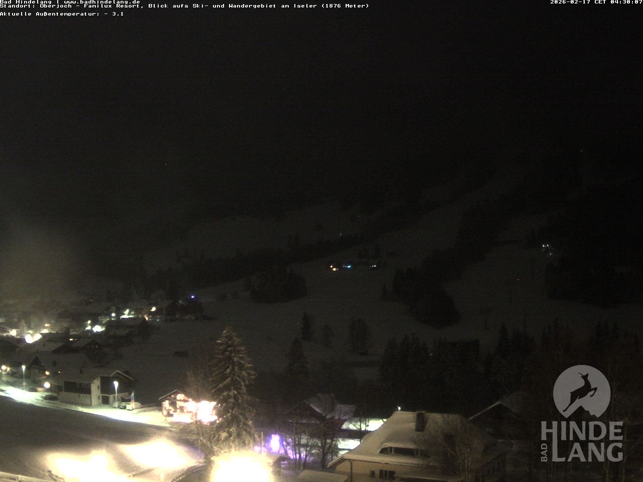 Archiv Foto Webcam Sicht vom Kinderhotel Oberjoch aus auf das Skigebiet gegenüber