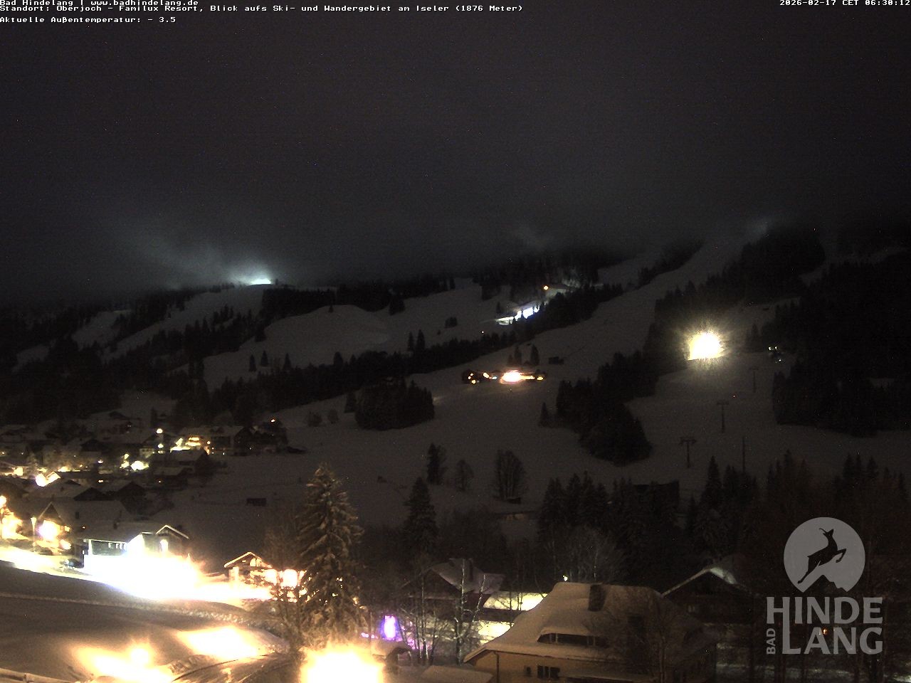 Archiv Foto Webcam Sicht vom Kinderhotel Oberjoch aus auf das Skigebiet gegenüber