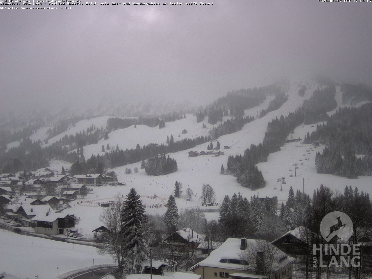 Archiv Foto Webcam Sicht vom Kinderhotel Oberjoch aus auf das Skigebiet gegenüber