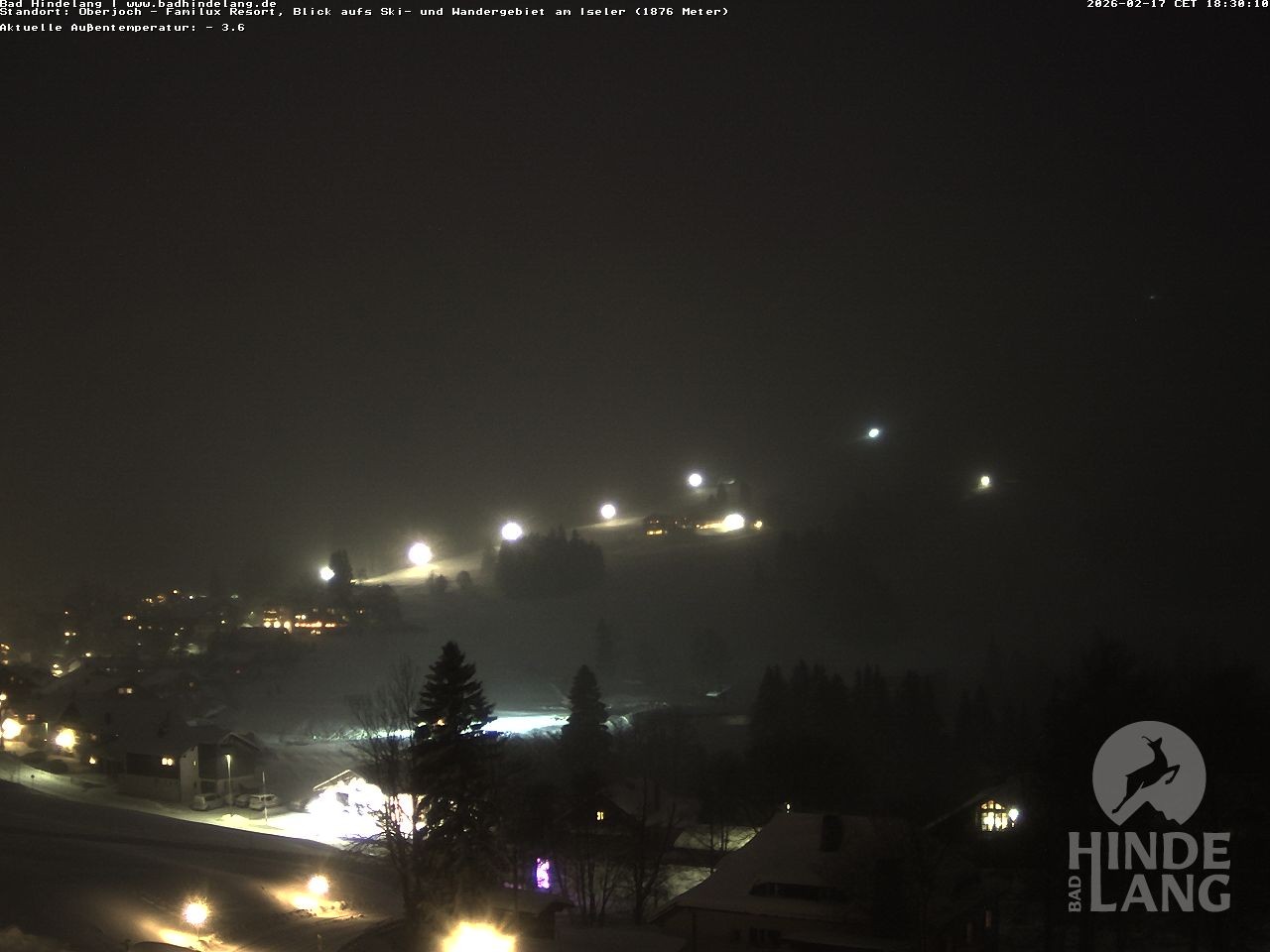 Archiv Foto Webcam Sicht vom Kinderhotel Oberjoch aus auf das Skigebiet gegenüber