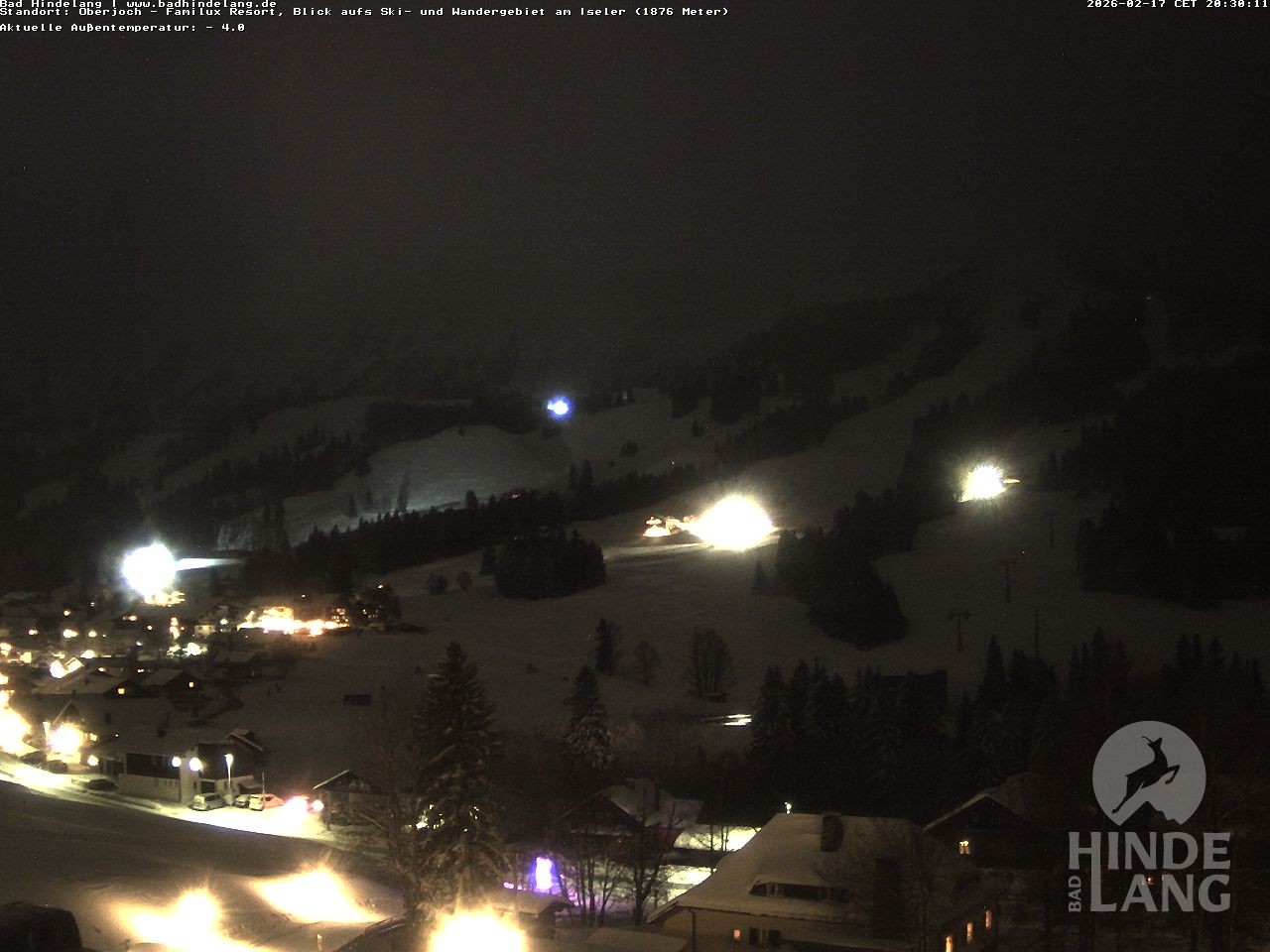 Archiv Foto Webcam Sicht vom Kinderhotel Oberjoch aus auf das Skigebiet gegenüber