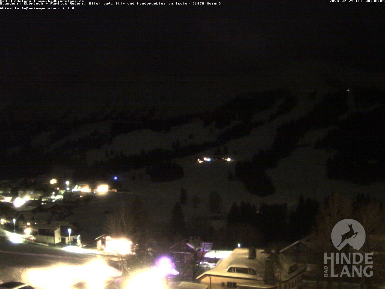 Archiv Foto Webcam Sicht vom Kinderhotel Oberjoch aus auf das Skigebiet gegenüber