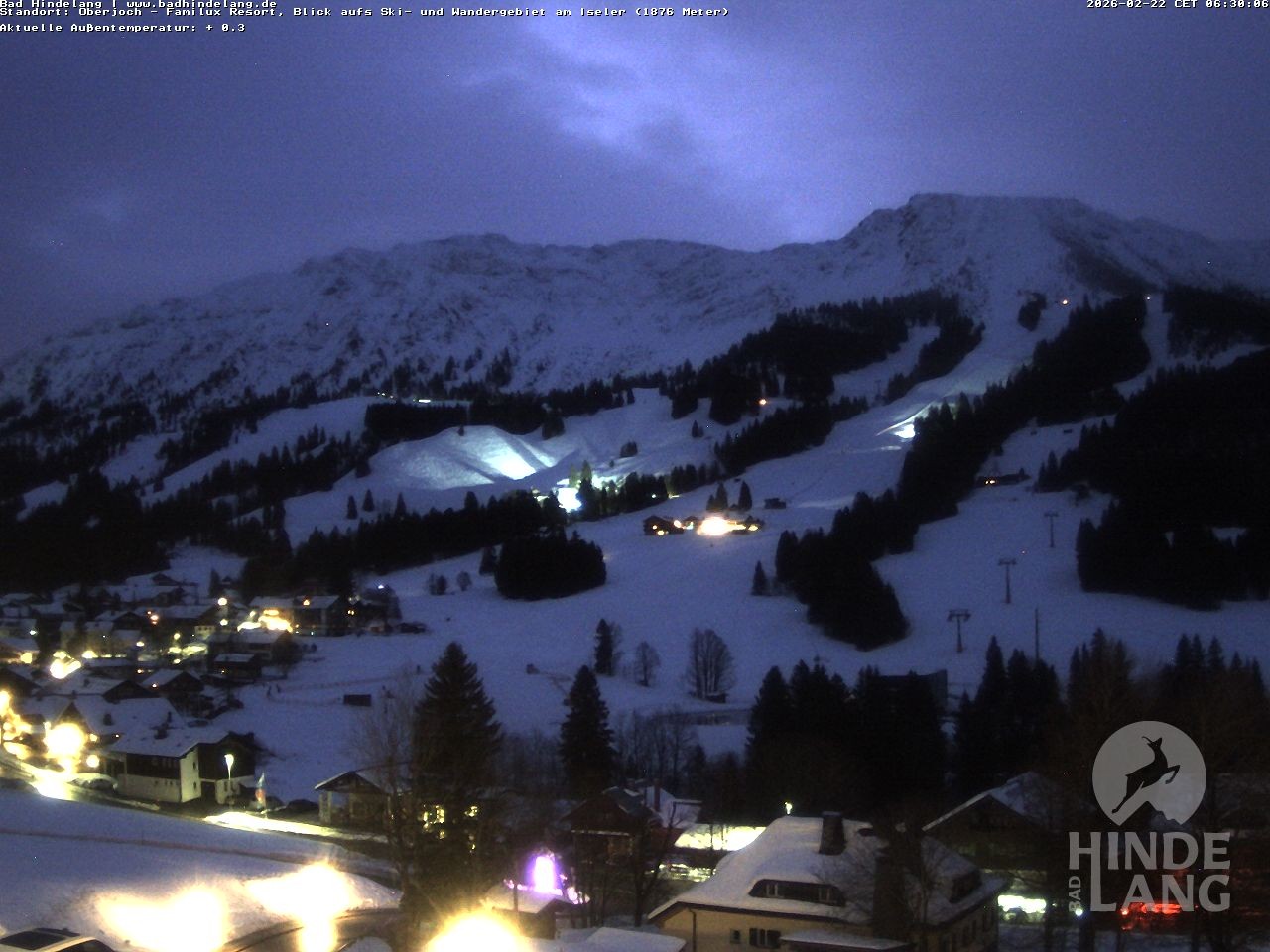 Archiv Foto Webcam Sicht vom Kinderhotel Oberjoch aus auf das Skigebiet gegenüber