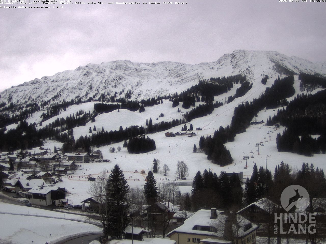 Archiv Foto Webcam Sicht vom Kinderhotel Oberjoch aus auf das Skigebiet gegenüber