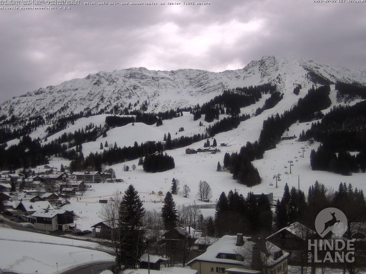 Archiv Foto Webcam Sicht vom Kinderhotel Oberjoch aus auf das Skigebiet gegenüber