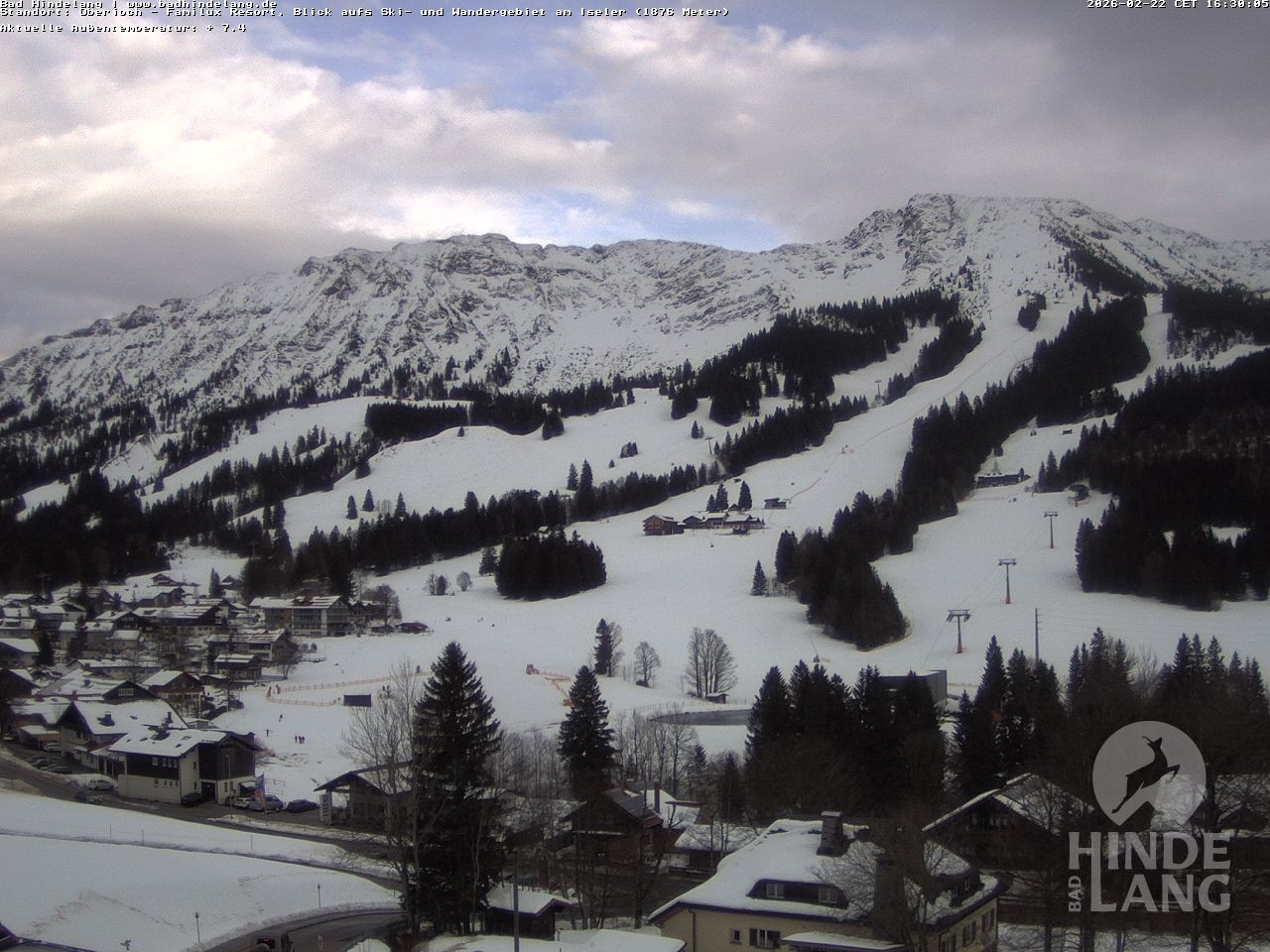 Archiv Foto Webcam Sicht vom Kinderhotel Oberjoch aus auf das Skigebiet gegenüber