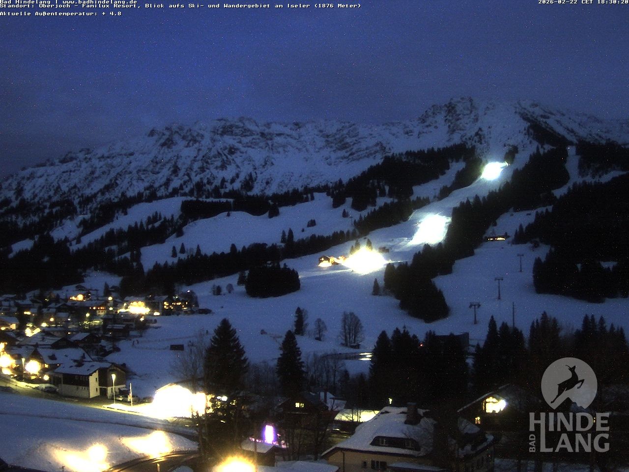 Archiv Foto Webcam Sicht vom Kinderhotel Oberjoch aus auf das Skigebiet gegenüber