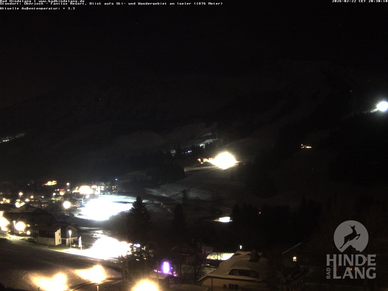 Archiv Foto Webcam Sicht vom Kinderhotel Oberjoch aus auf das Skigebiet gegenüber