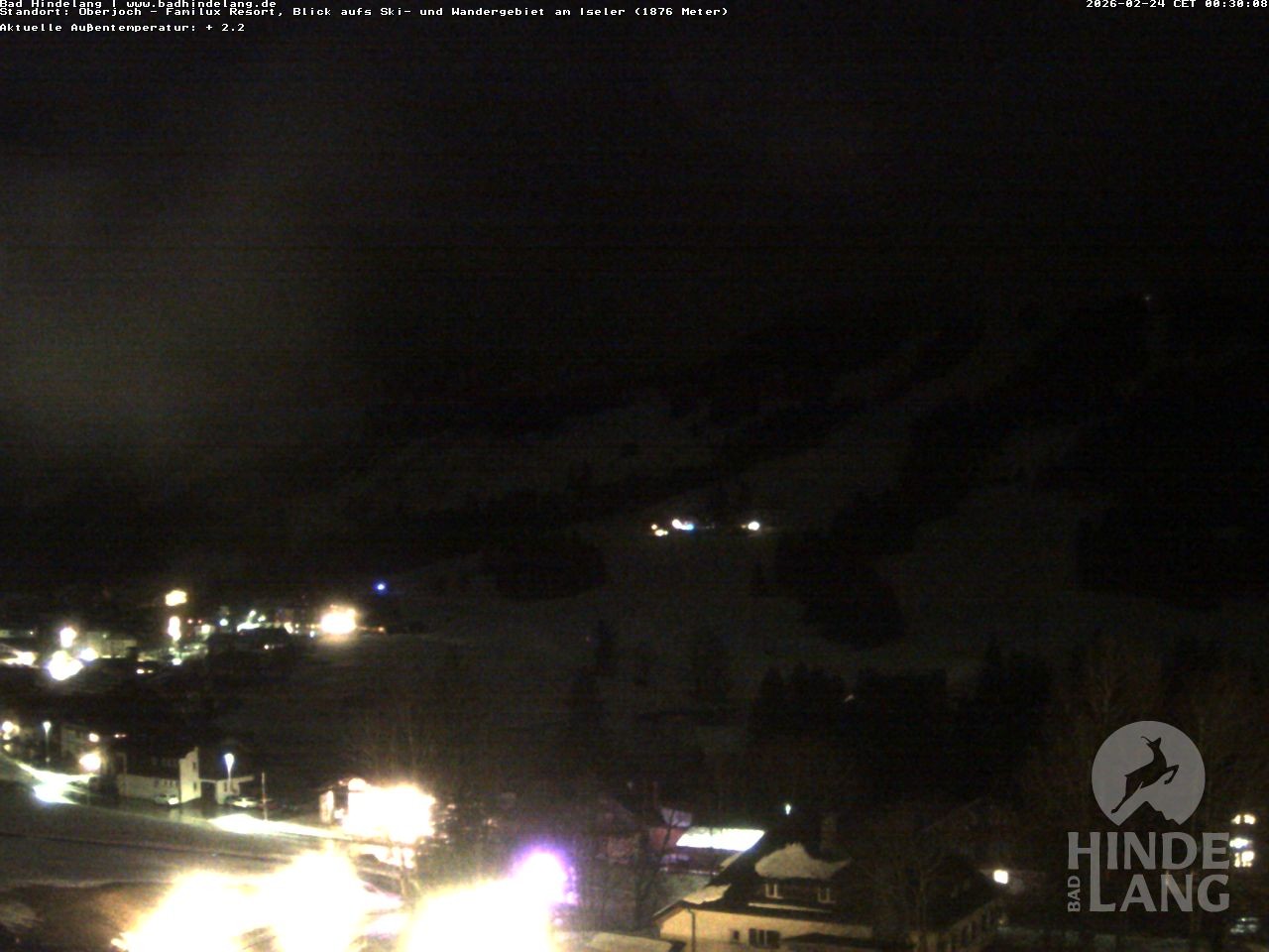 Archiv Foto Webcam Sicht vom Kinderhotel Oberjoch aus auf das Skigebiet gegenüber
