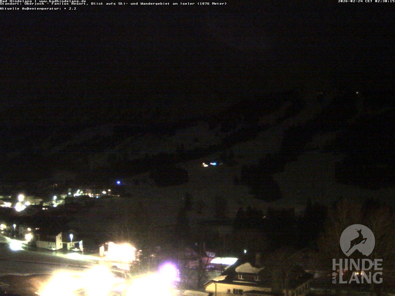 Archiv Foto Webcam Sicht vom Kinderhotel Oberjoch aus auf das Skigebiet gegenüber