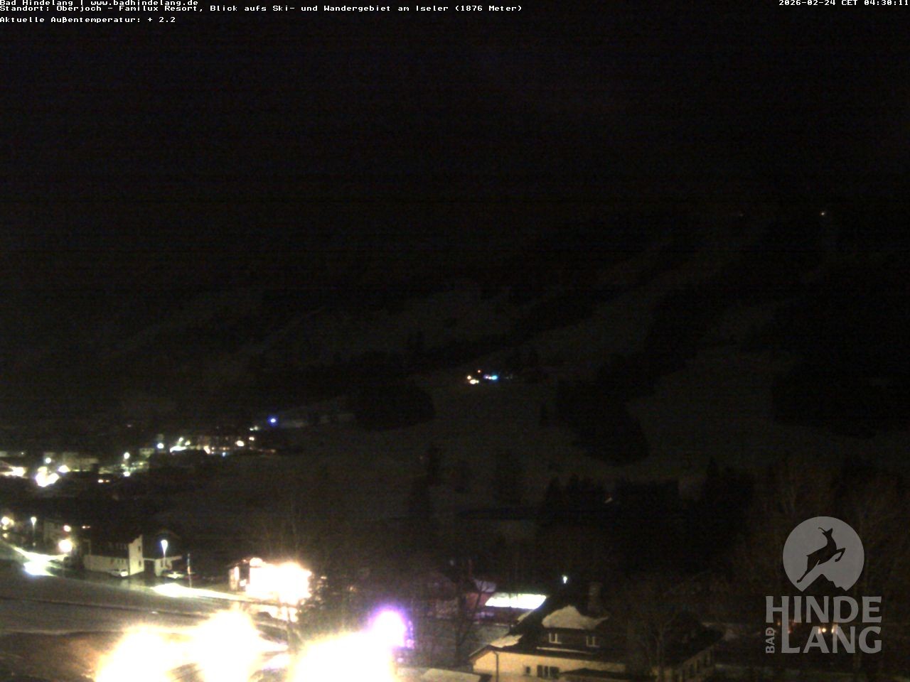 Archiv Foto Webcam Sicht vom Kinderhotel Oberjoch aus auf das Skigebiet gegenüber