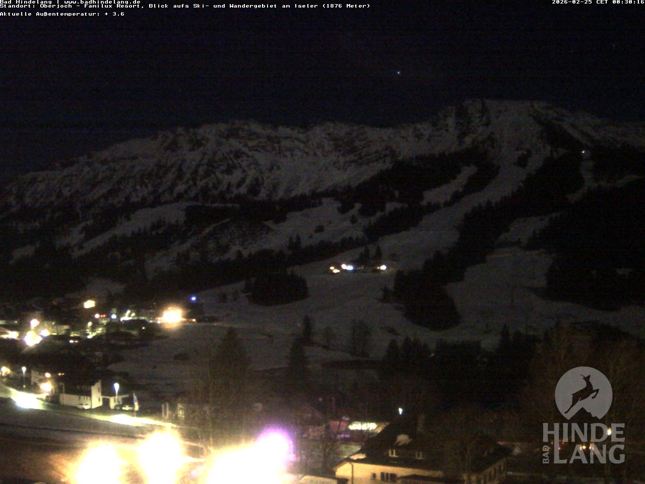 Archiv Foto Webcam Sicht vom Kinderhotel Oberjoch aus auf das Skigebiet gegenüber