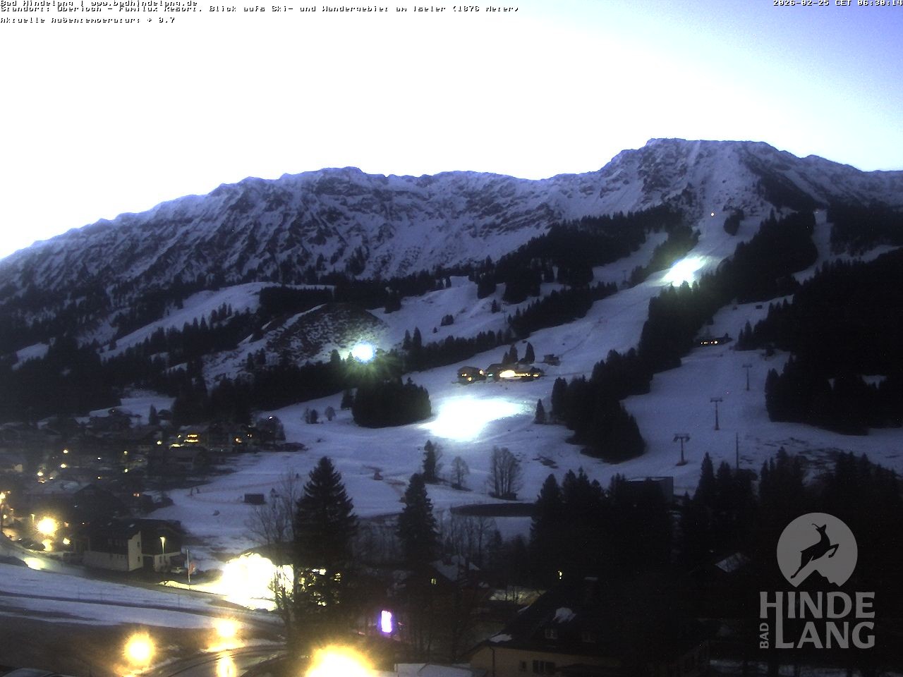 Archiv Foto Webcam Sicht vom Kinderhotel Oberjoch aus auf das Skigebiet gegenüber
