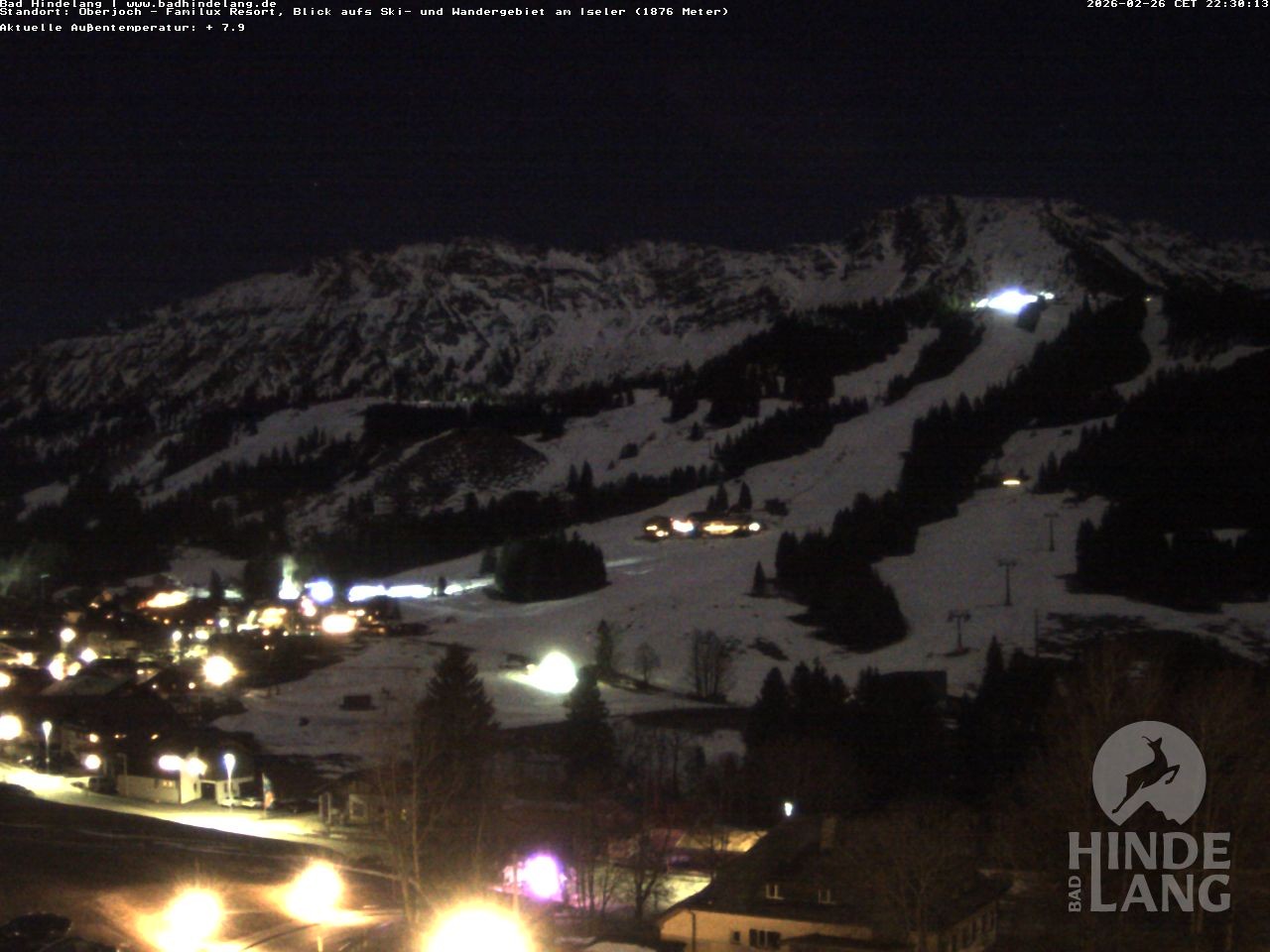 Archived image Webcam View of the kids hotel Oberjoch at the slopes in front