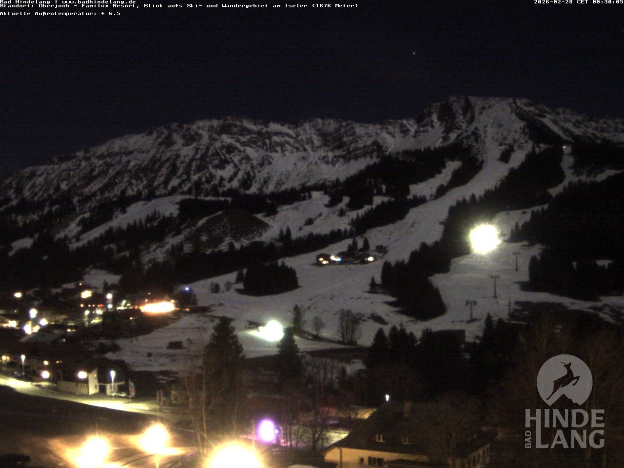 Archiv Foto Webcam Sicht vom Kinderhotel Oberjoch aus auf das Skigebiet gegenüber