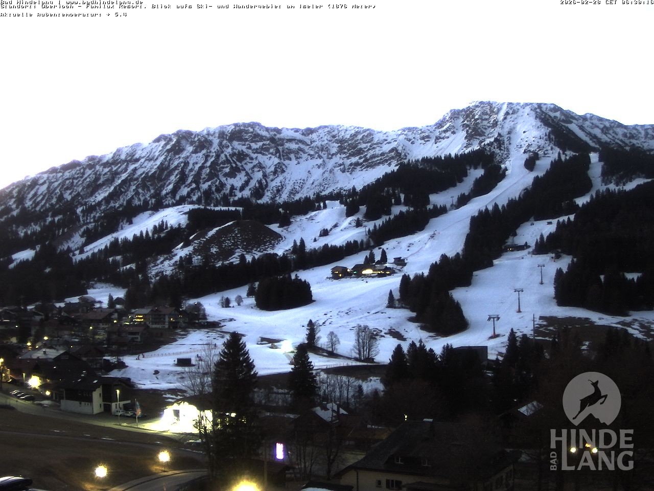Archiv Foto Webcam Sicht vom Kinderhotel Oberjoch aus auf das Skigebiet gegenüber