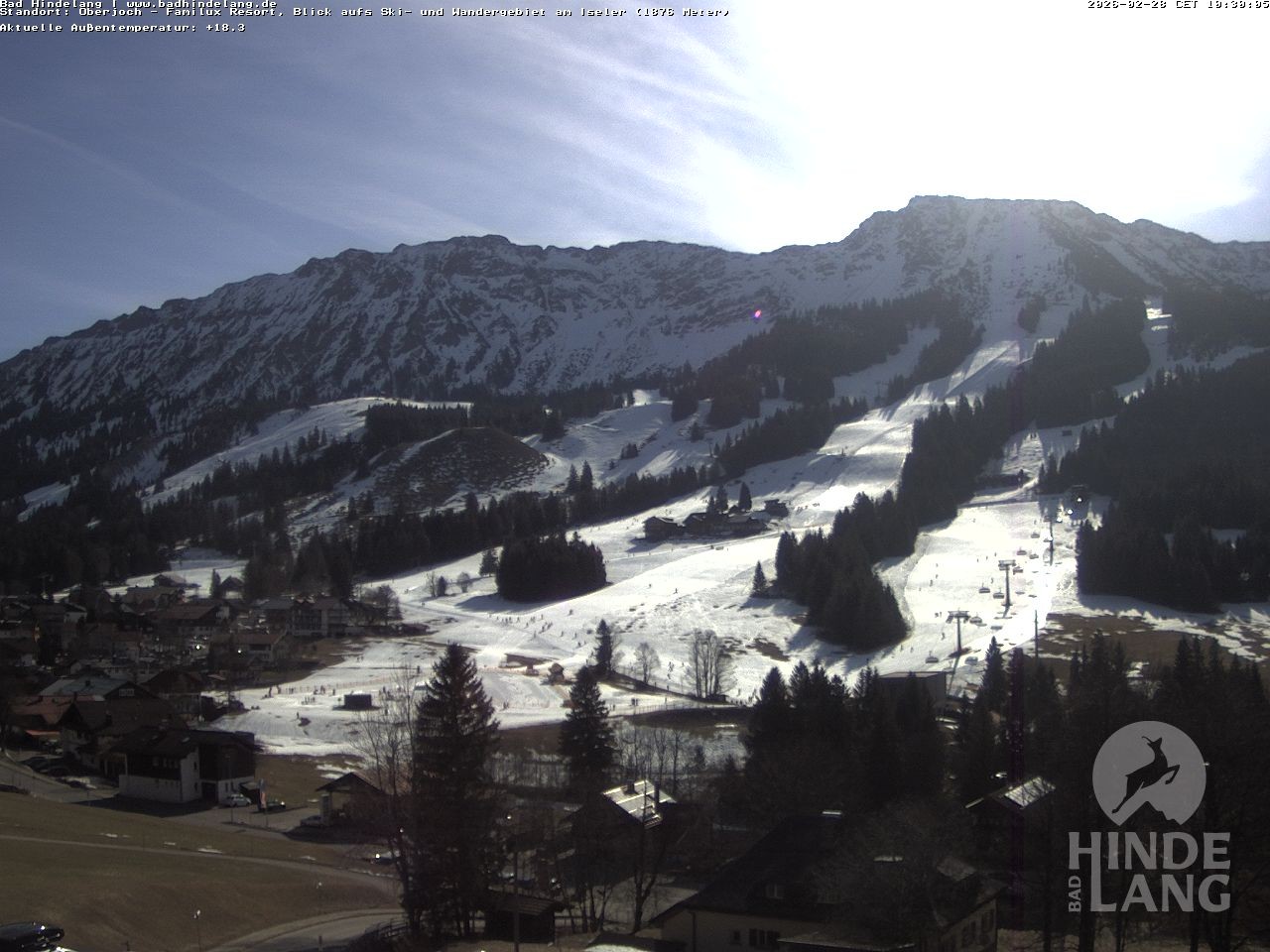 Archiv Foto Webcam Sicht vom Kinderhotel Oberjoch aus auf das Skigebiet gegenüber