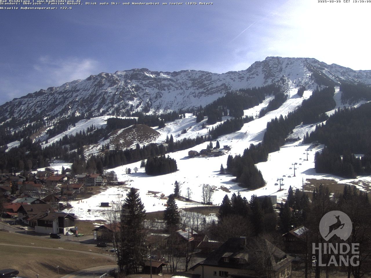Archiv Foto Webcam Sicht vom Kinderhotel Oberjoch aus auf das Skigebiet gegenüber