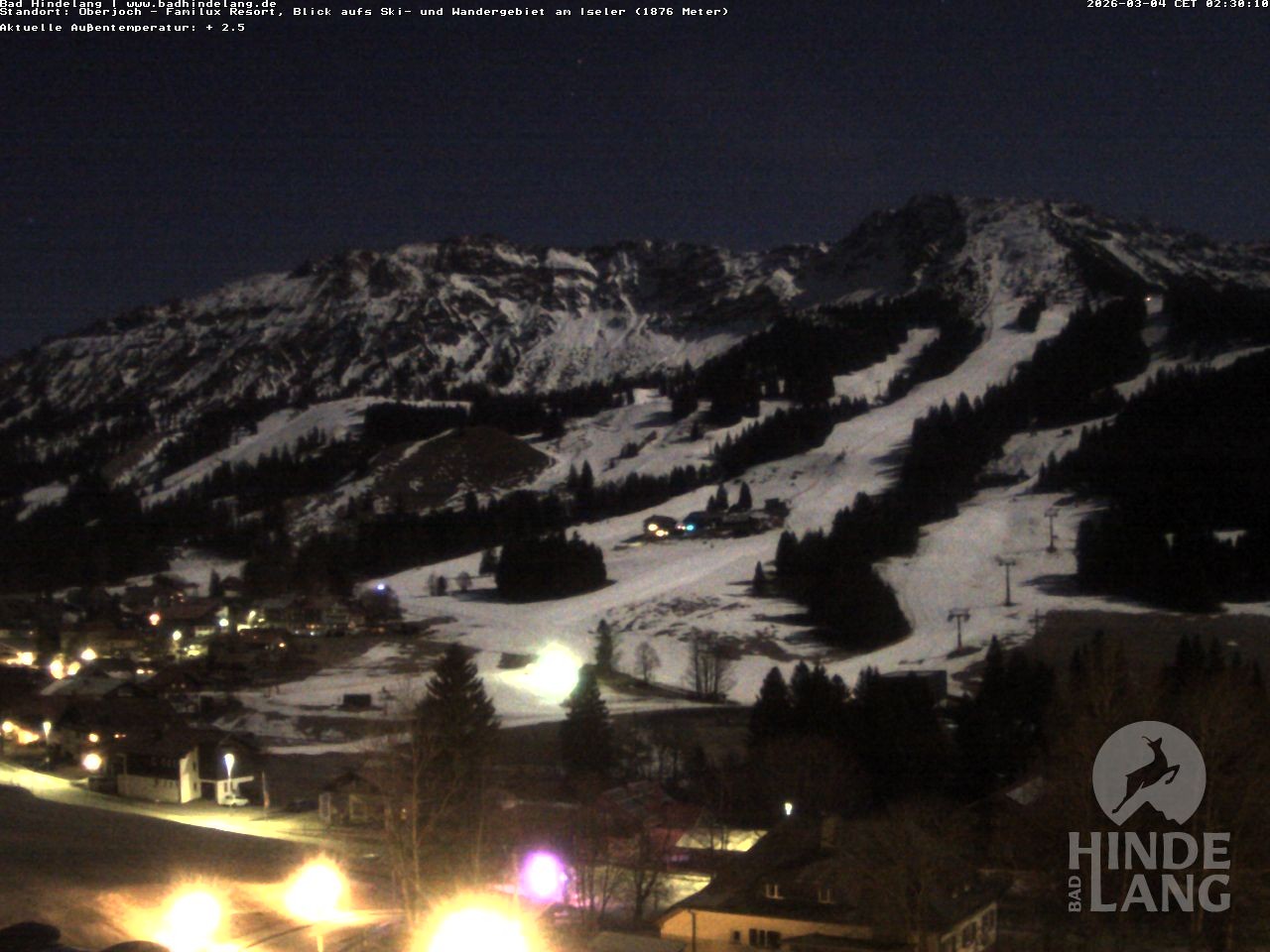 Archiv Foto Webcam Sicht vom Kinderhotel Oberjoch aus auf das Skigebiet gegenüber