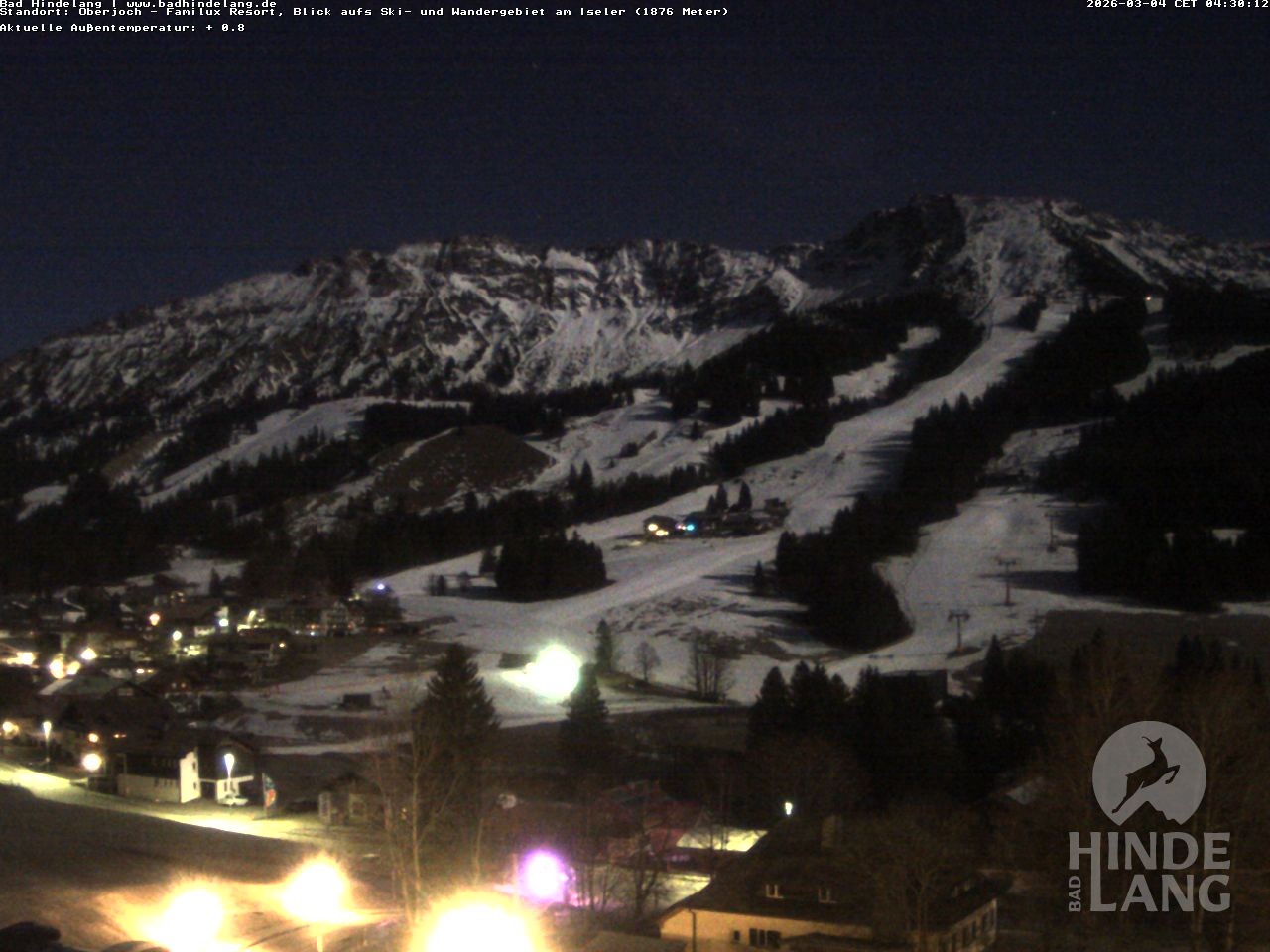 Archiv Foto Webcam Sicht vom Kinderhotel Oberjoch aus auf das Skigebiet gegenüber