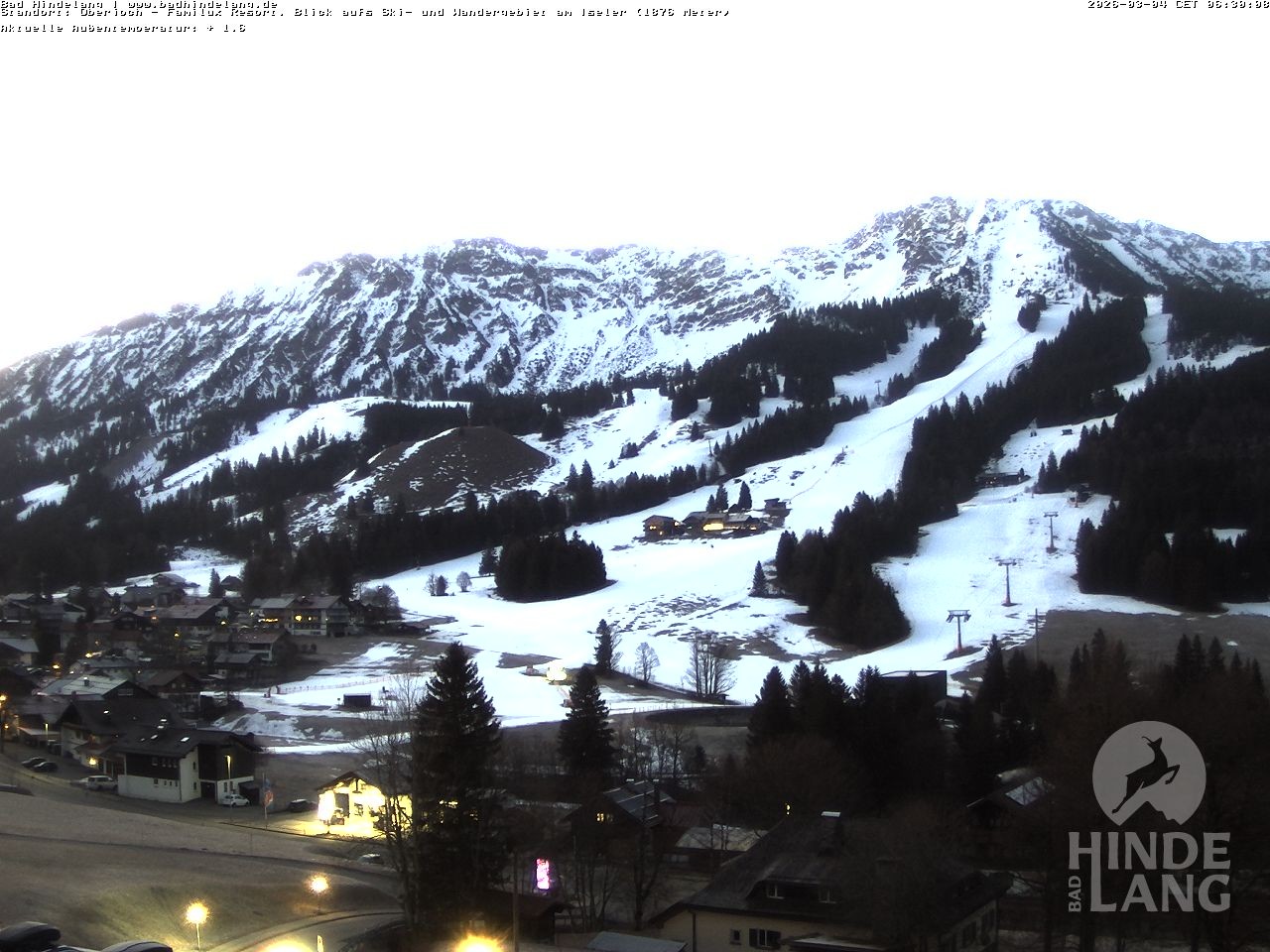 Archiv Foto Webcam Sicht vom Kinderhotel Oberjoch aus auf das Skigebiet gegenüber