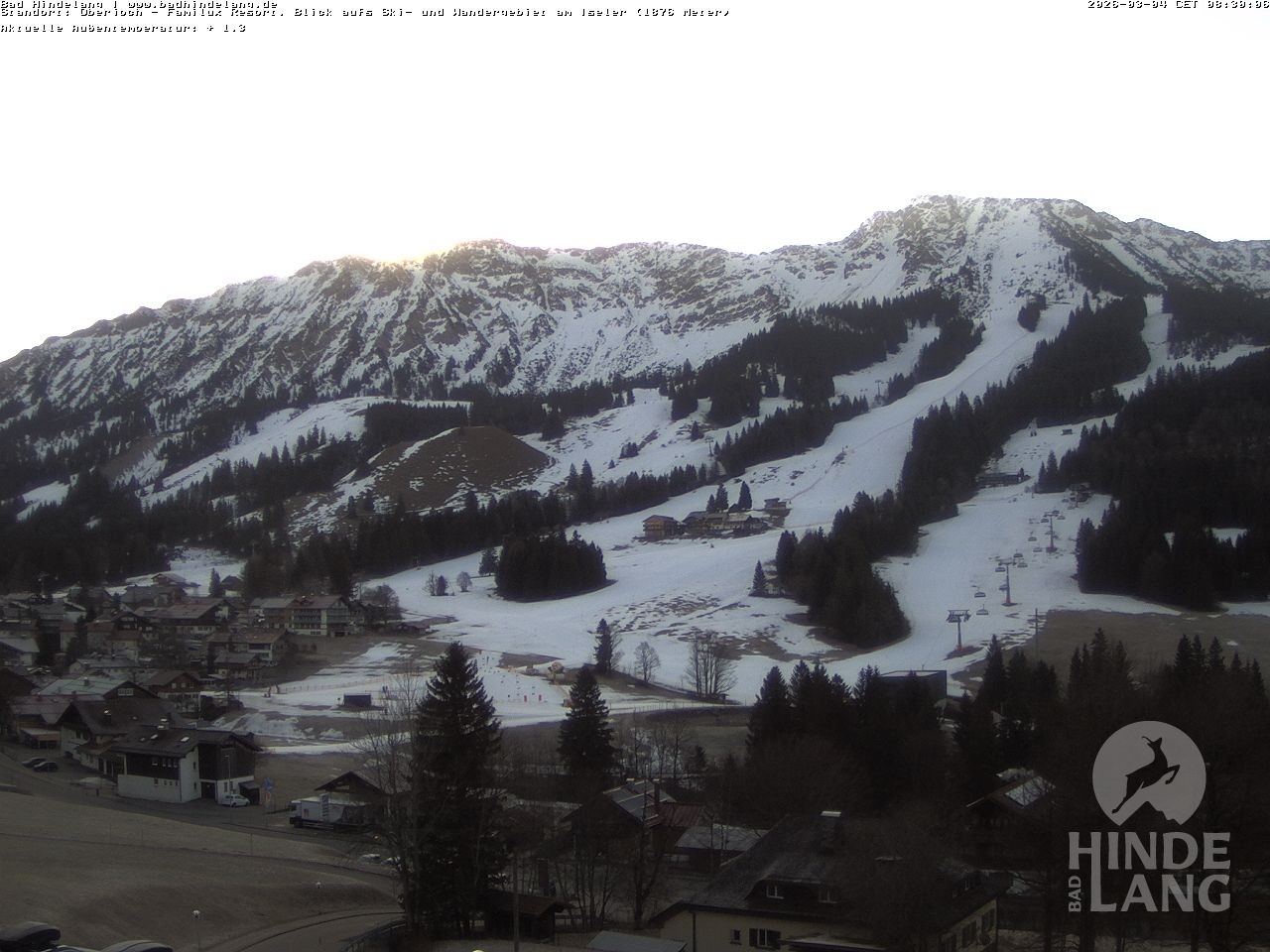 Archiv Foto Webcam Sicht vom Kinderhotel Oberjoch aus auf das Skigebiet gegenüber
