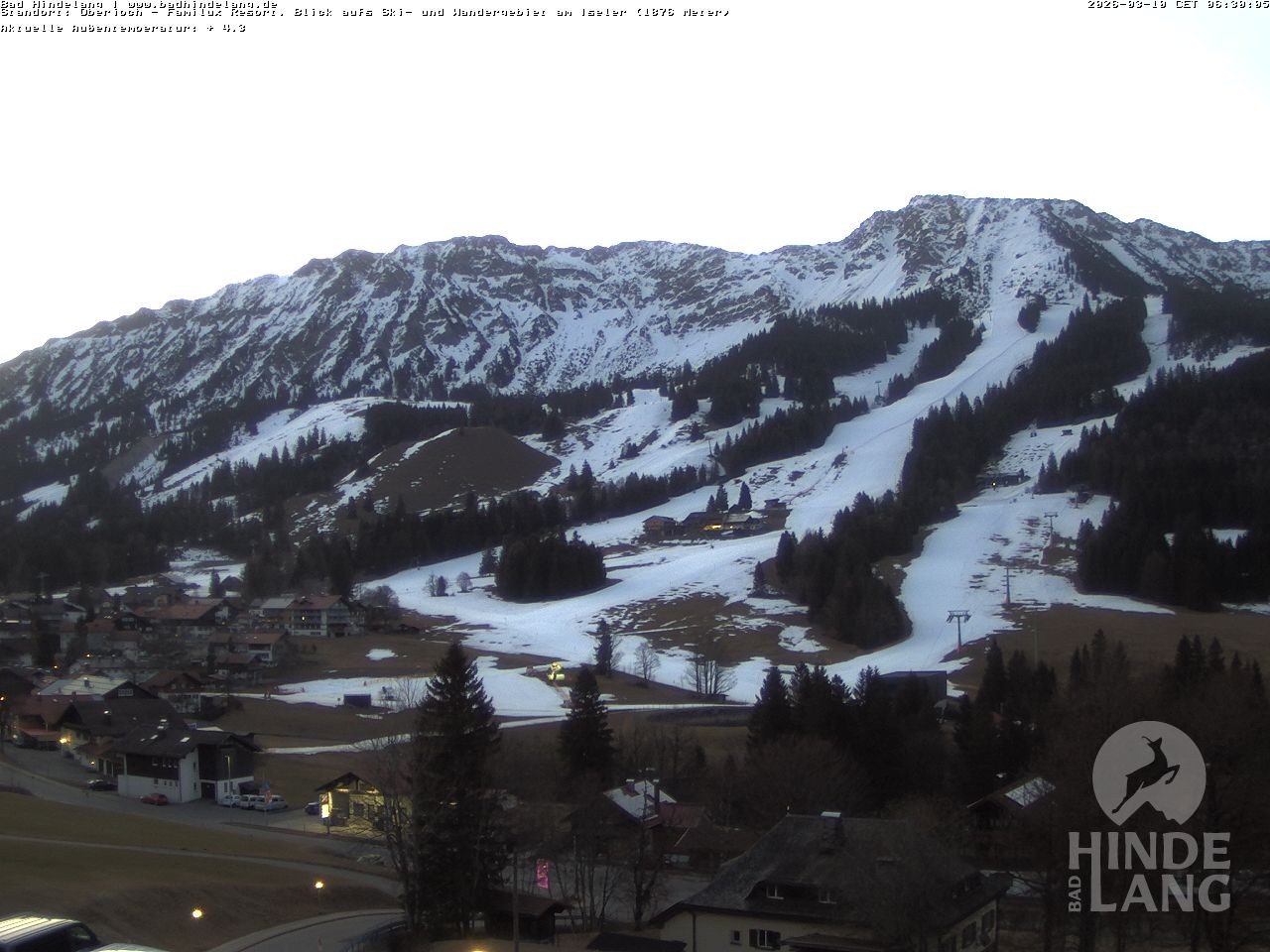 Archiv Foto Webcam Sicht vom Kinderhotel Oberjoch aus auf das Skigebiet gegenüber