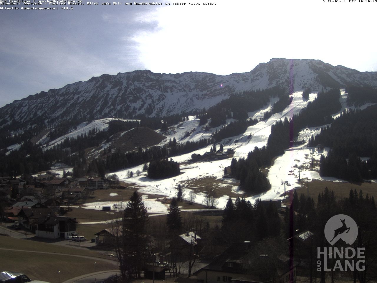 Archiv Foto Webcam Sicht vom Kinderhotel Oberjoch aus auf das Skigebiet gegenüber