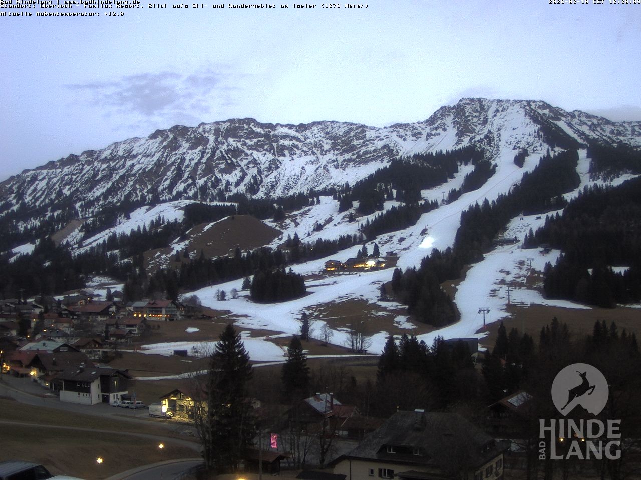 Archiv Foto Webcam Sicht vom Kinderhotel Oberjoch aus auf das Skigebiet gegenüber