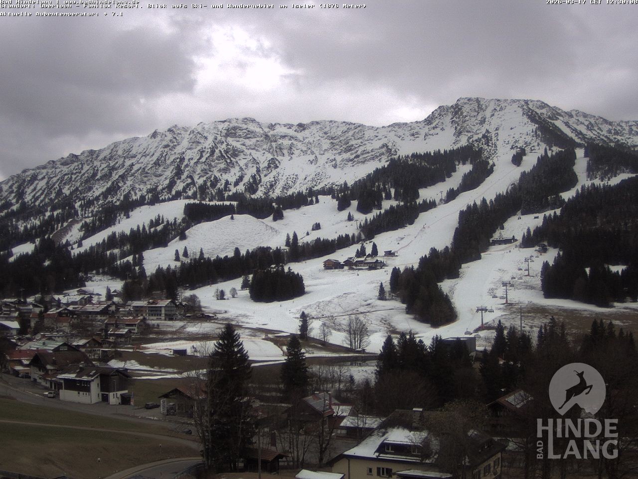 Archiv Foto Webcam Sicht vom Kinderhotel Oberjoch aus auf das Skigebiet gegenüber