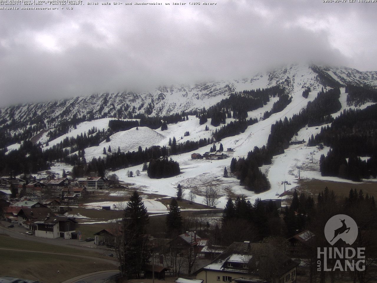 Archiv Foto Webcam Sicht vom Kinderhotel Oberjoch aus auf das Skigebiet gegenüber
