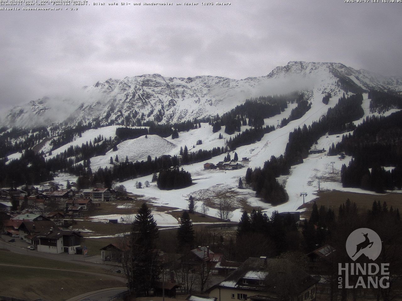 Archiv Foto Webcam Sicht vom Kinderhotel Oberjoch aus auf das Skigebiet gegenüber