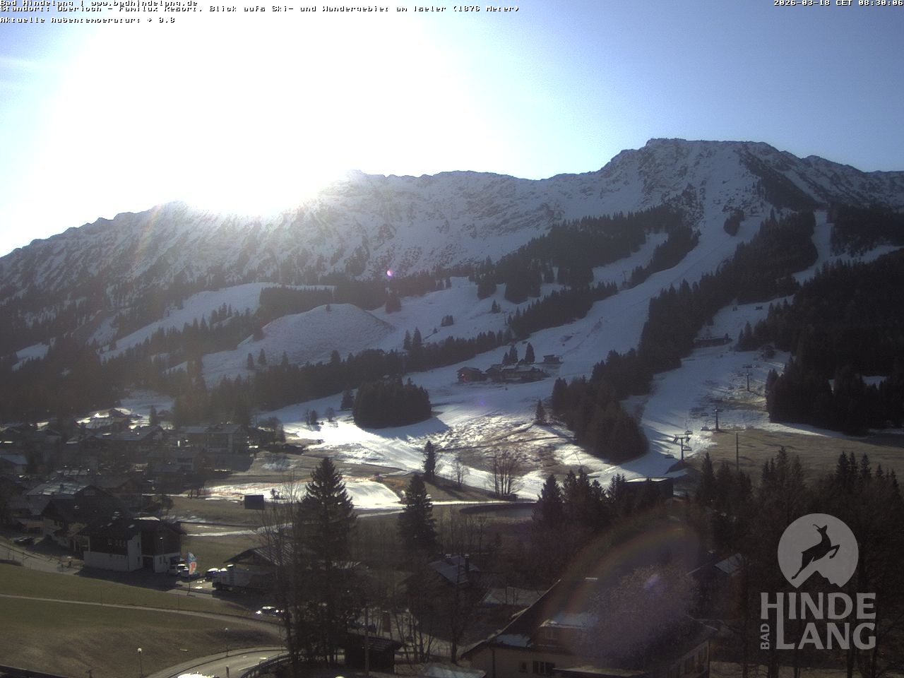 Archiv Foto Webcam Sicht vom Kinderhotel Oberjoch aus auf das Skigebiet gegenüber