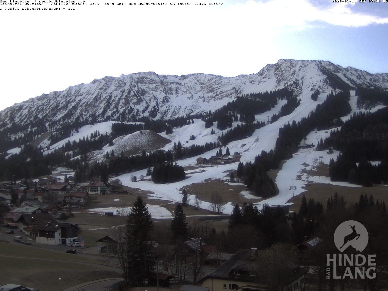 Archiv Foto Webcam Sicht vom Kinderhotel Oberjoch aus auf das Skigebiet gegenüber