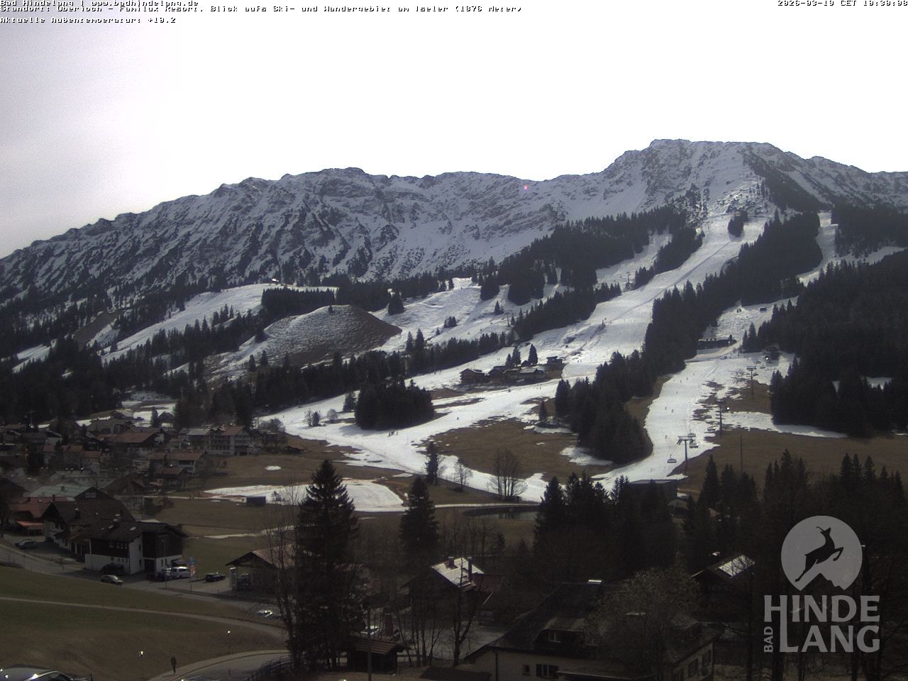 Archiv Foto Webcam Sicht vom Kinderhotel Oberjoch aus auf das Skigebiet gegenüber
