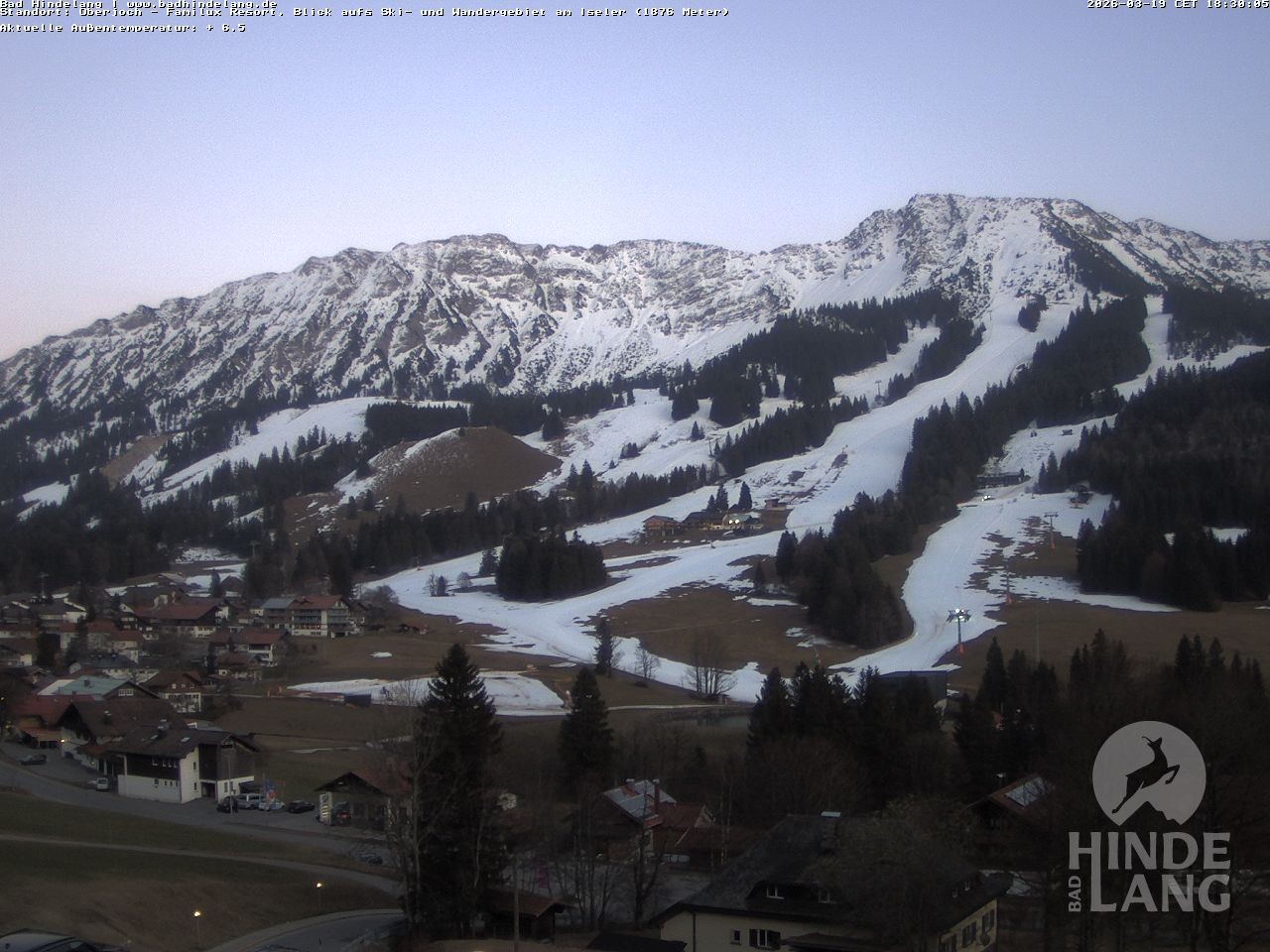 Archiv Foto Webcam Sicht vom Kinderhotel Oberjoch aus auf das Skigebiet gegenüber