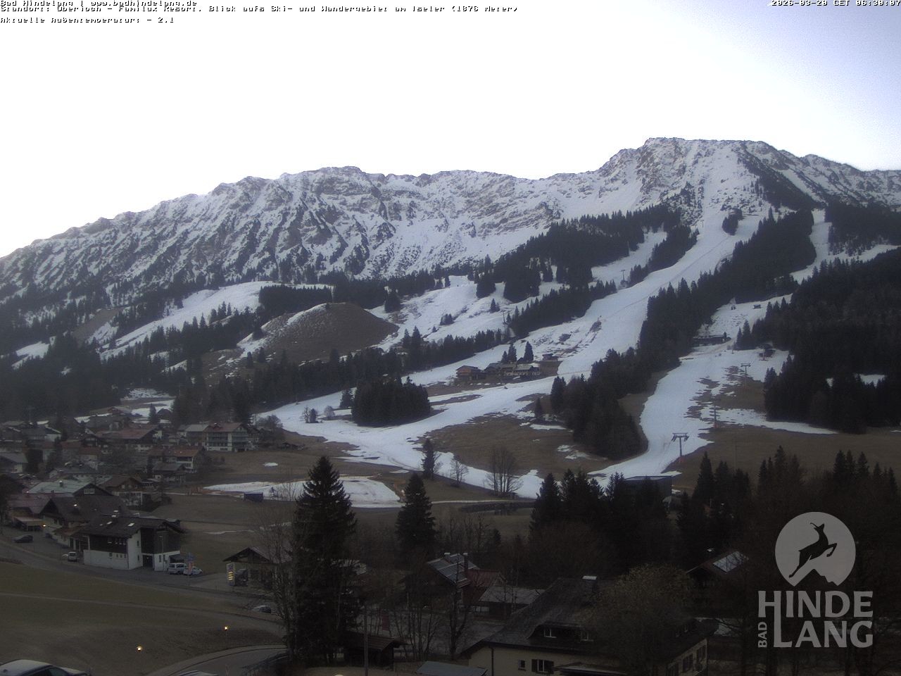 Archived image Webcam View of the kids hotel Oberjoch at the slopes in front