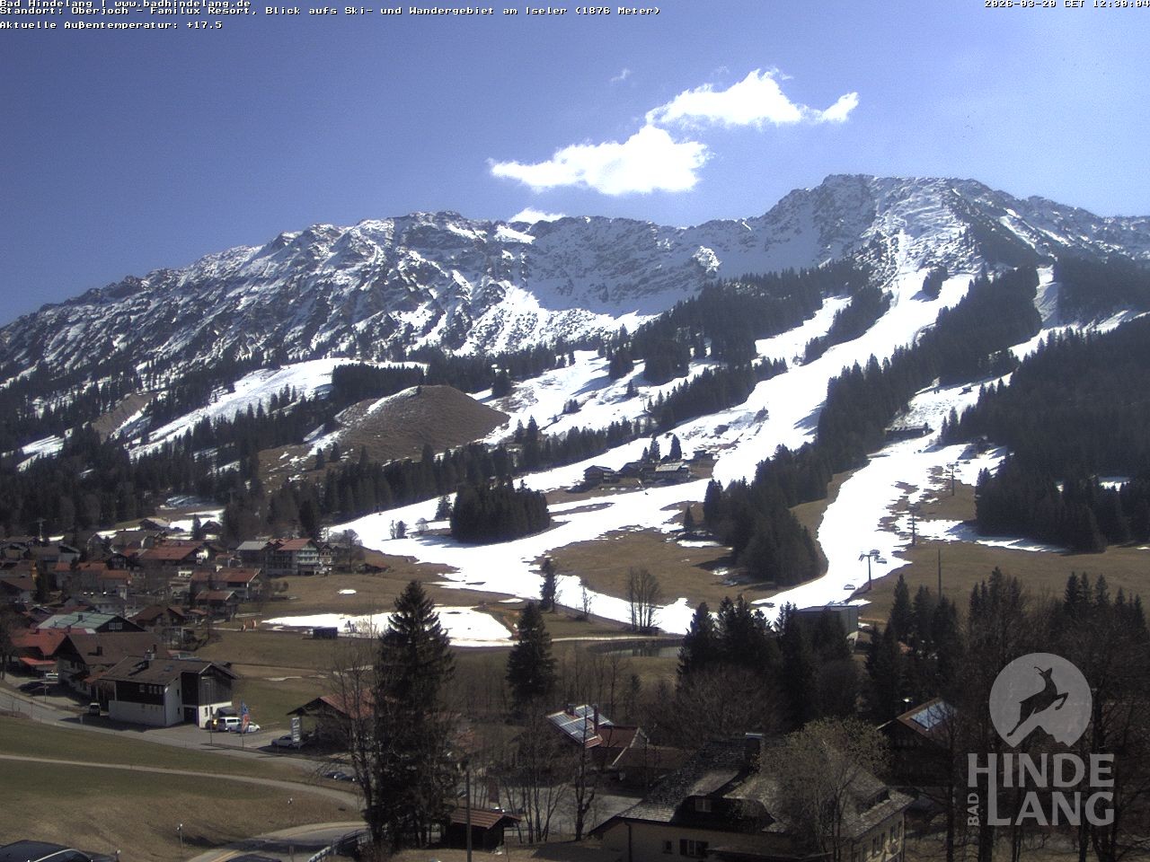 Archived image Webcam View of the kids hotel Oberjoch at the slopes in front