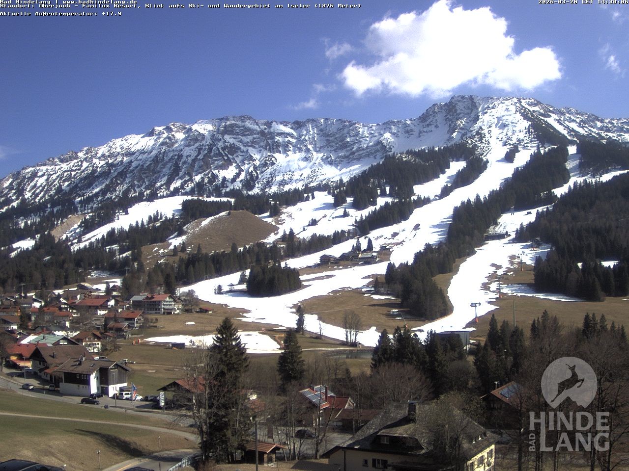 Archived image Webcam View of the kids hotel Oberjoch at the slopes in front