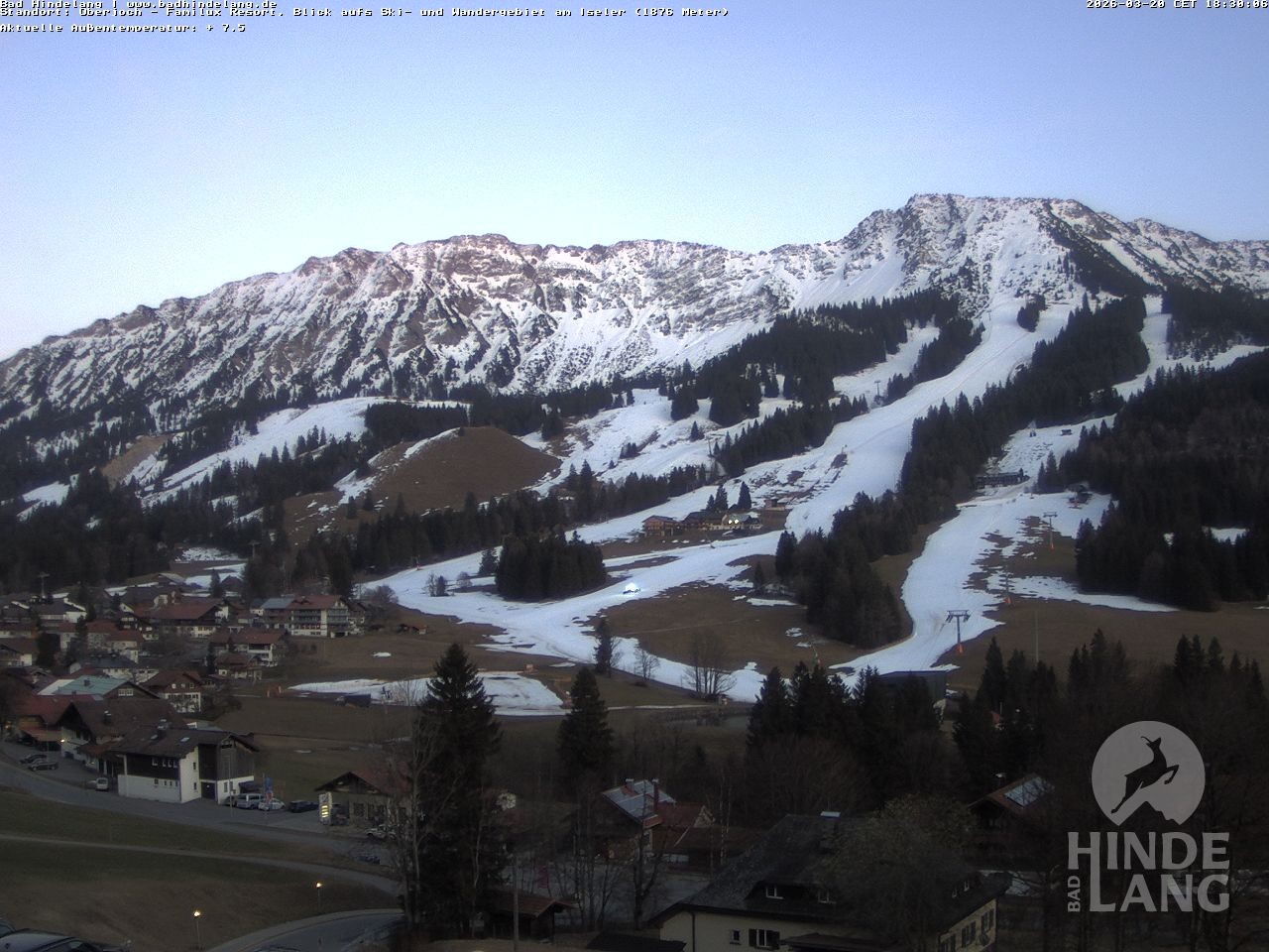 Archiv Foto Webcam Sicht vom Kinderhotel Oberjoch aus auf das Skigebiet gegenüber