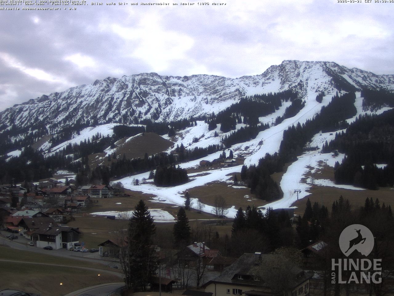 Archived image Webcam View of the kids hotel Oberjoch at the slopes in front
