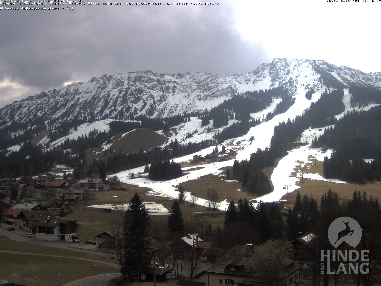 Archiv Foto Webcam Sicht vom Kinderhotel Oberjoch aus auf das Skigebiet gegenüber