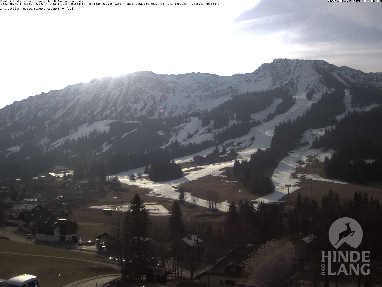Archived image Webcam View of the kids hotel Oberjoch at the slopes in front