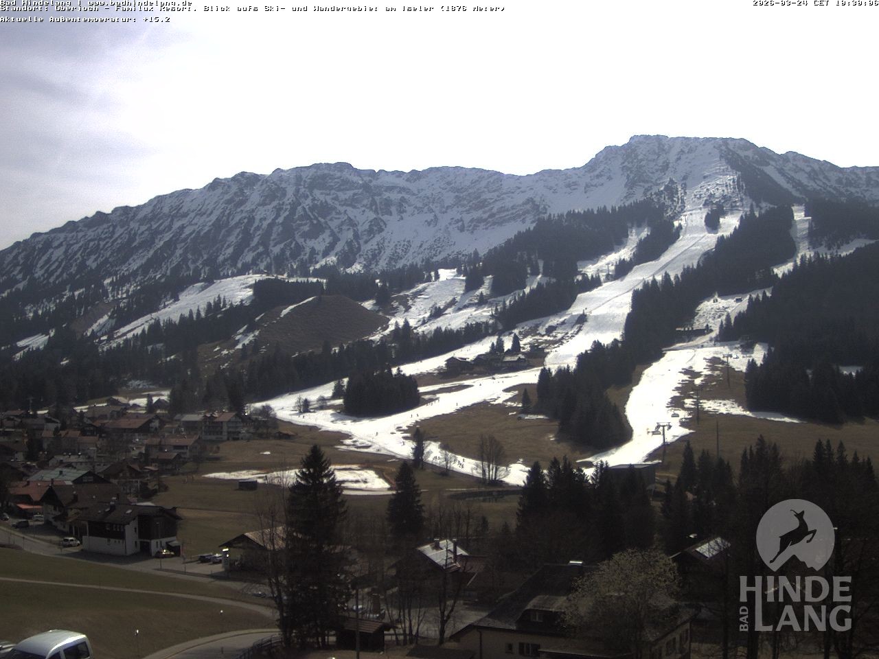 Archived image Webcam View of the kids hotel Oberjoch at the slopes in front
