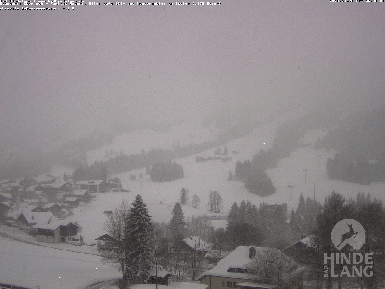 Archiv Foto Webcam Sicht vom Kinderhotel Oberjoch aus auf das Skigebiet gegenüber