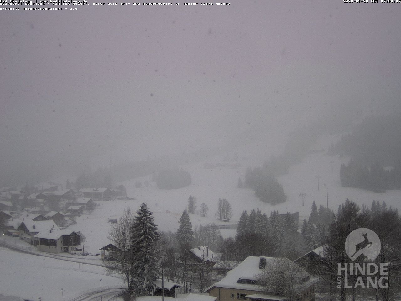 Archiv Foto Webcam Sicht vom Kinderhotel Oberjoch aus auf das Skigebiet gegenüber