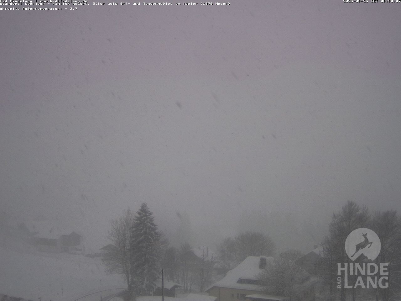 Archiv Foto Webcam Sicht vom Kinderhotel Oberjoch aus auf das Skigebiet gegenüber